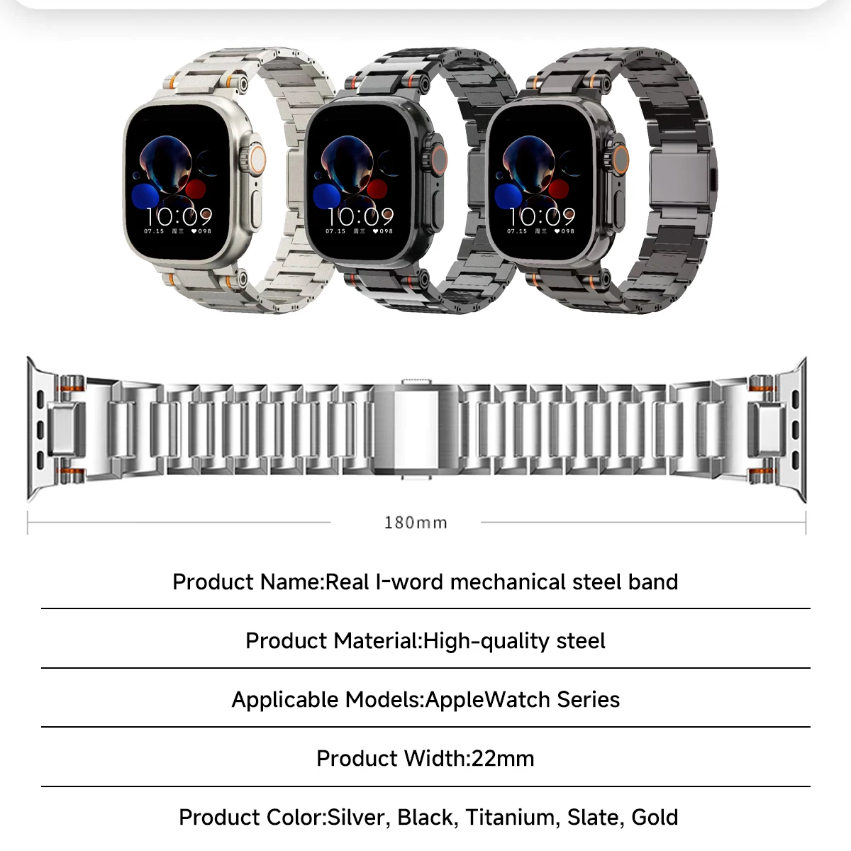 Cinturino in metallo per cinturino Apple Watch 49mm 46mm 45mm 44mm 42 Chiusura magnetica Cinturino in acciaio inossidabile iWatch Series Ultra 10 9 876 SE