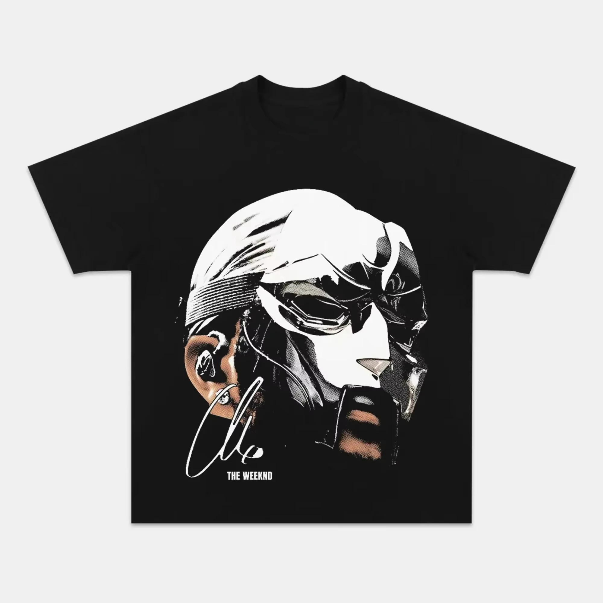 Hot The Weeknd Masked Retro Music Star T-Shirt Men's Clothing Women's Vintage R&B Inspired Graphic Print Casual Cotton Tee Tops