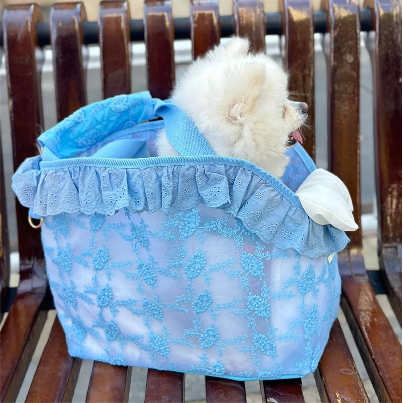 Puppy Dog Cat Bag Portable Pet Carrier Bag Breathable One-shoulder Bag Handbag Summer Travel Dog Outdoor Transport Basket Poodle