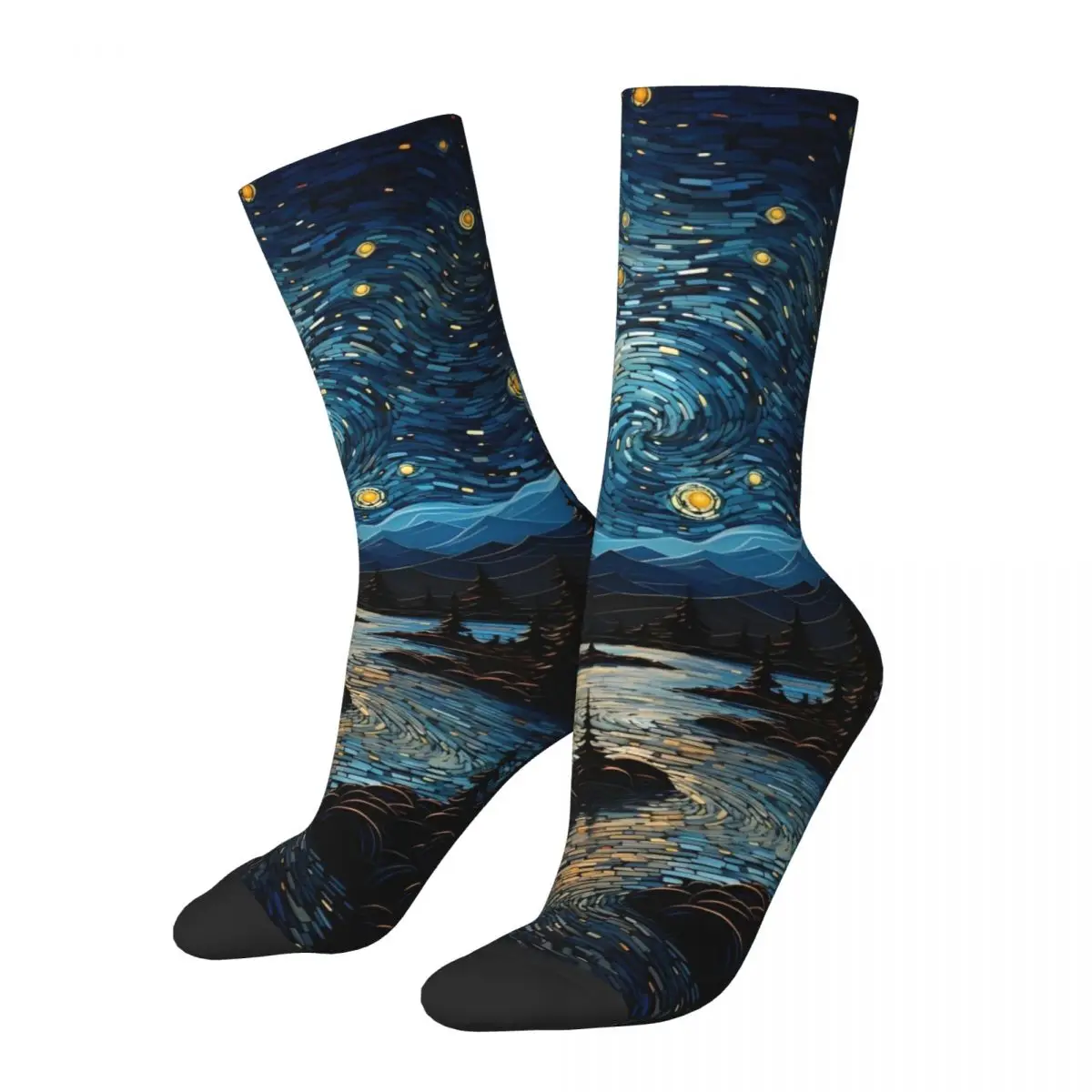 Van Gogh Socks strarry sky Casual Stockings Spring Non-Slip Men Socks Warm Soft Graphic Outdoor Socks