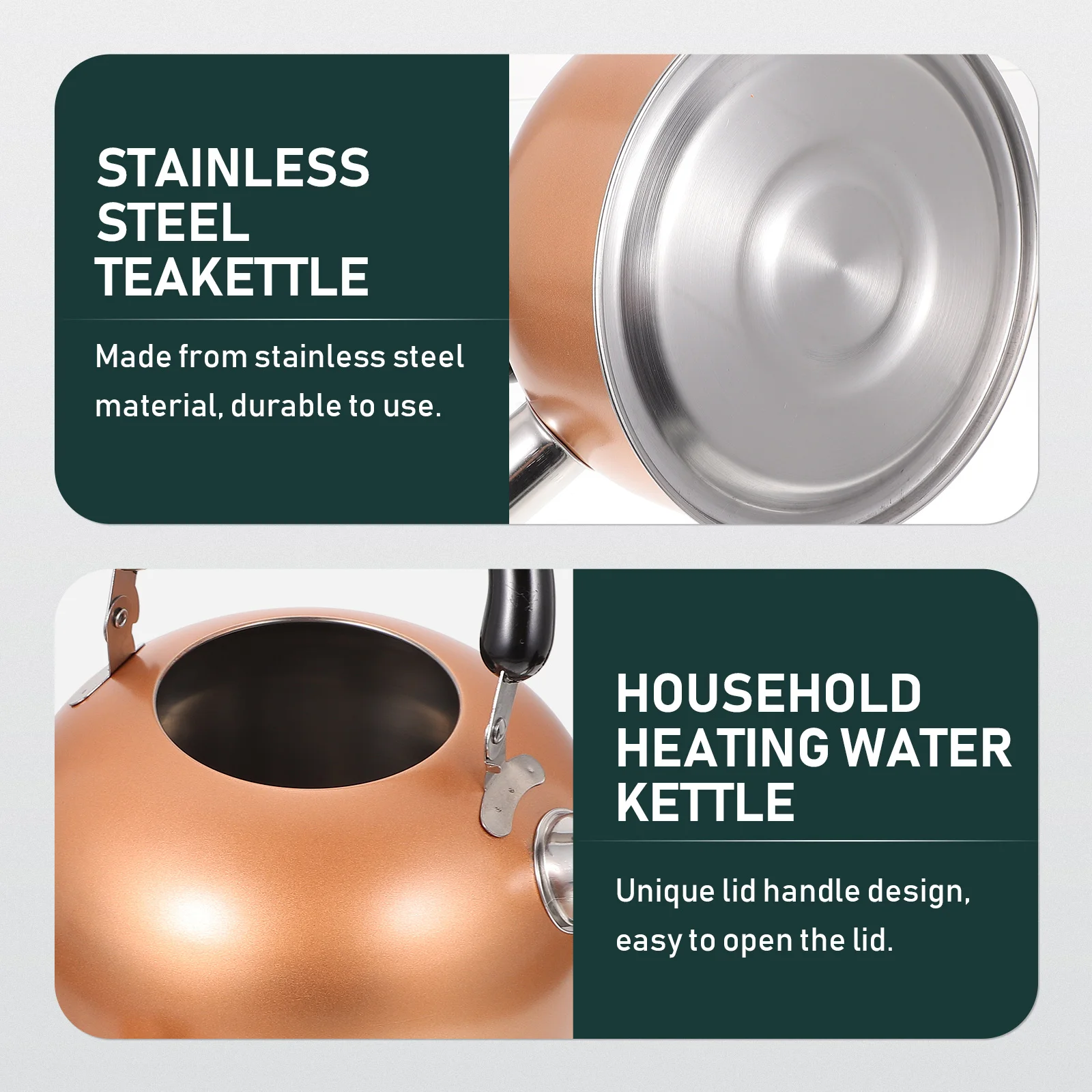 

1pc Stainless Steel Whistling Boiling Water Tea Kettle Kitchen Gadget Large Capacity Heat Resistant Reliable