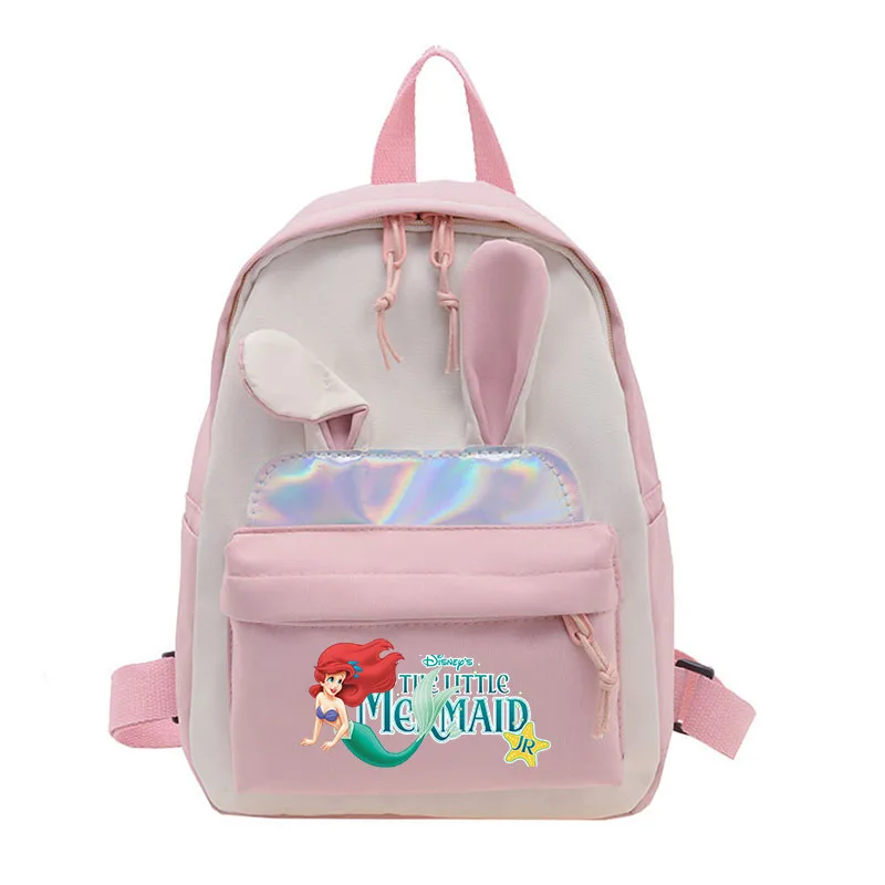 Disney The Little Mermaid Backpack for Girls Boys Kindergarten Rucksack Casual School Bags Travel Rabbit Ears Backpacks Mochila