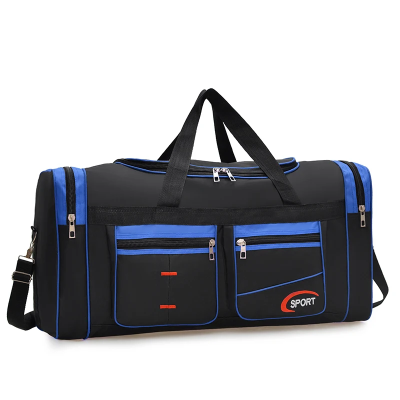 Sports travel handbag, featuring a secure zipper closure, is ideal for sports, fitness, and travel. With fashionable design and