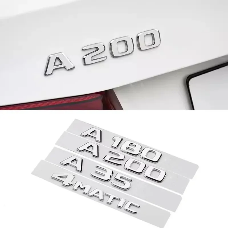 

3D Letters Car Rear Trunk Sticker Number Badge Decal for Mercedes Benz A63 A200 A220 A250 A260 A Class W177 W176