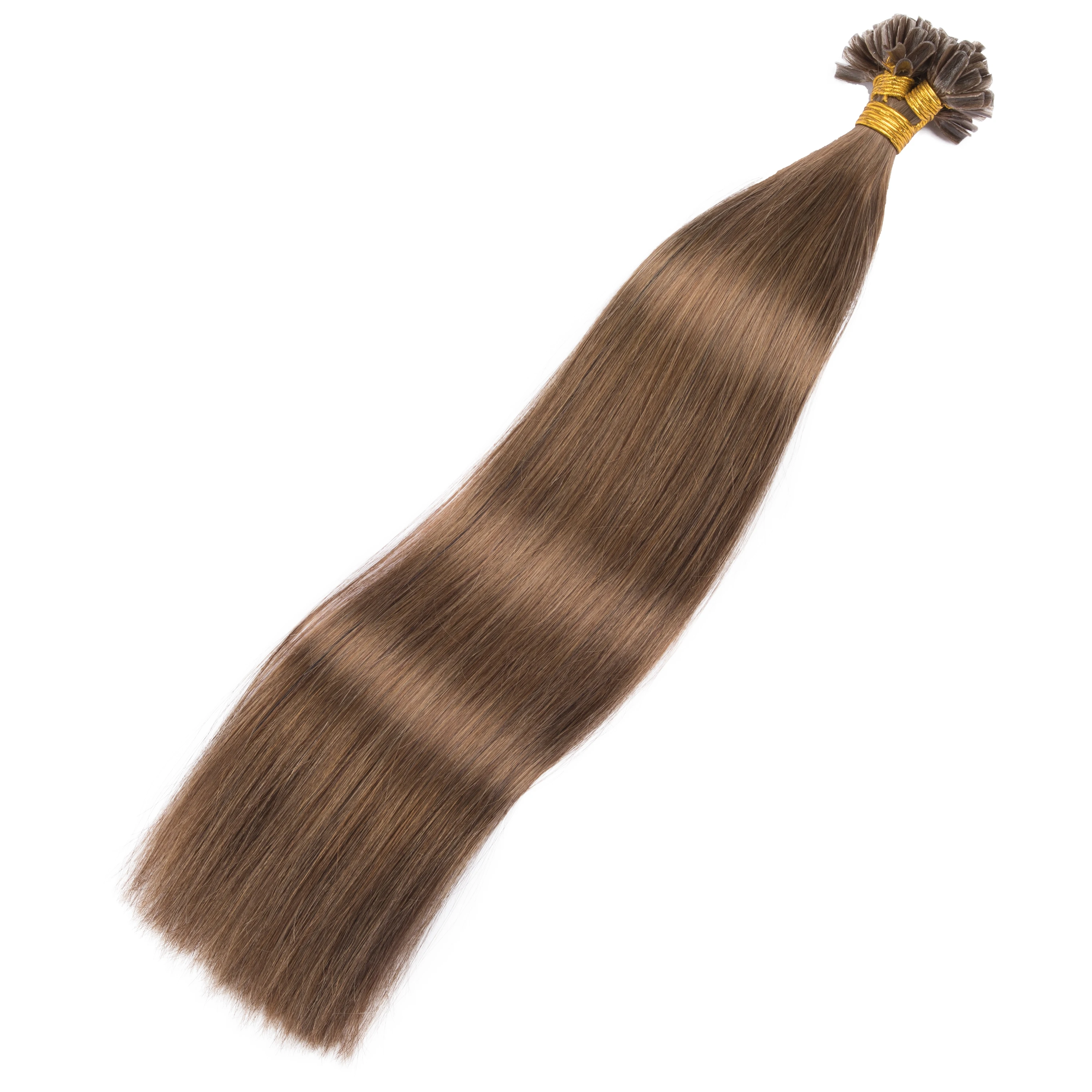 U Tip Hair Extensions Real Human Remy Hairpieces Natural Straight Keratin Capsules Pure Color Nails Pre-bonded Fusion Human Hair