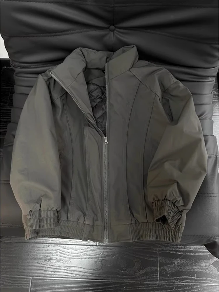 

Мужская хлопковая куртка Cleanfit, свободная посадка с воротником-стойкой, бейсбольная одежда, осенне-зимняя теплая верхняя одежда, полиэфирное волокно