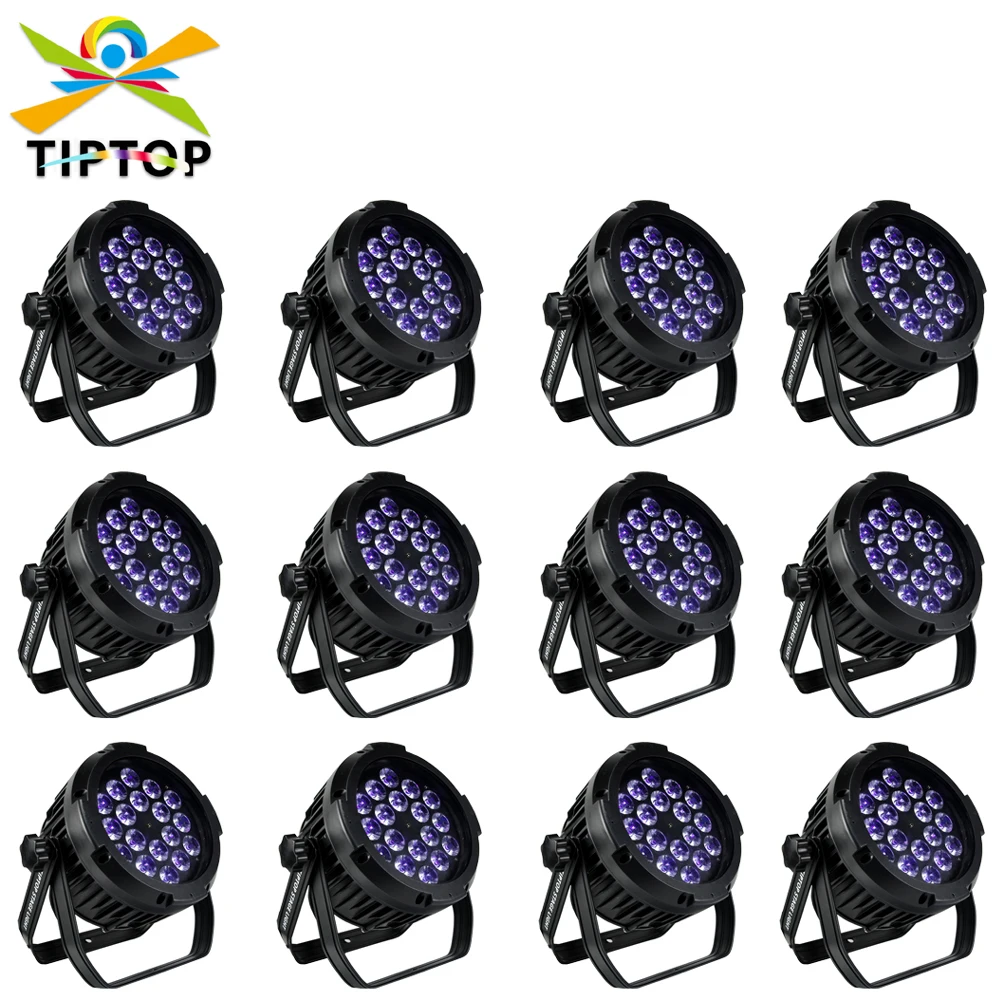 Wholesales Price 12 Pack RGBWAP Par Up Lighting 18X18W Slim Par LED Light DJ DMX Color Mixing 6/10CH Can Background Stage Bar