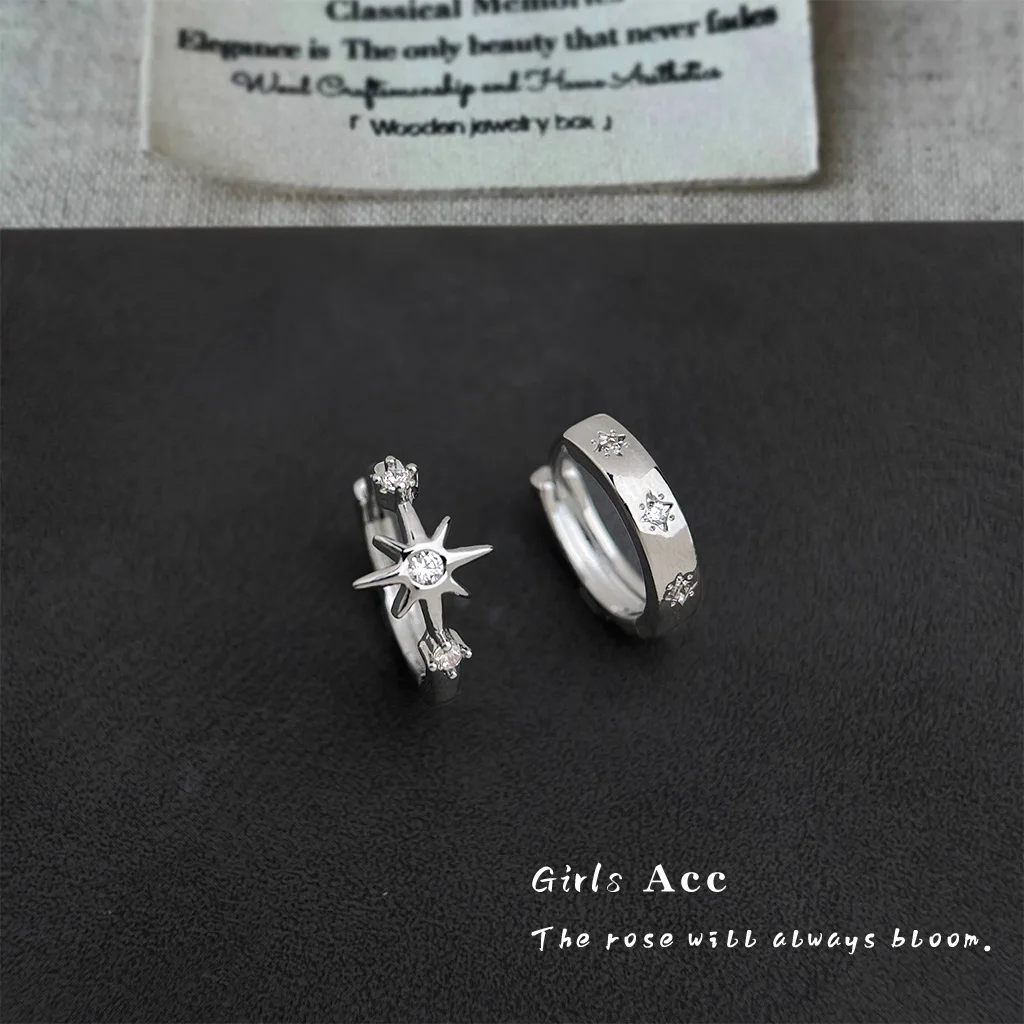 Asymmetric Zircon Star Ear Cuff Minimalist Style Small Design Ins Fashion High-end Elegant Earrings for Women