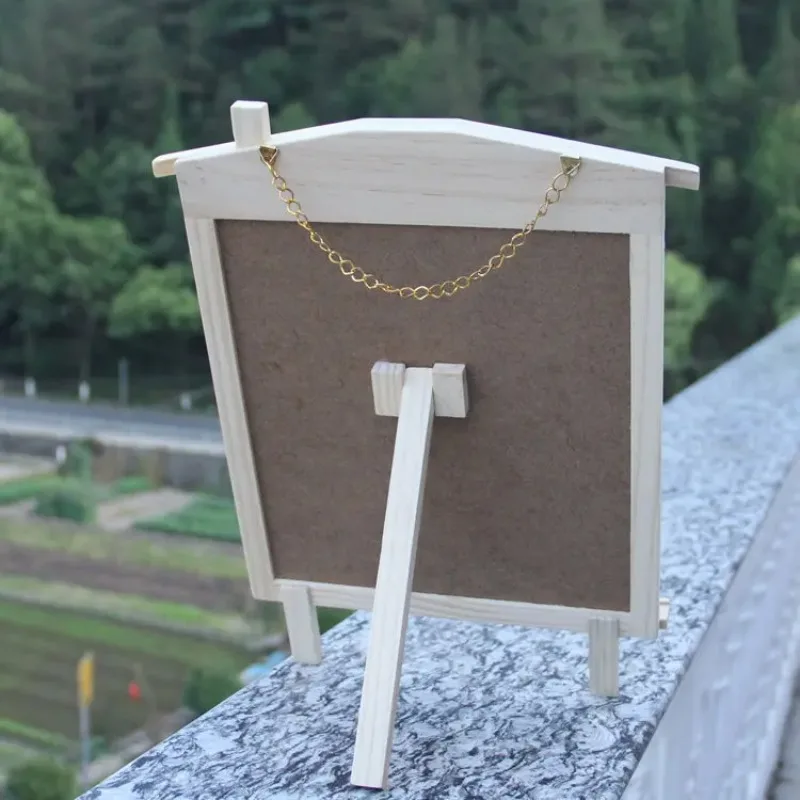 Pizarra magnética para casa pequeña, casa de madera creativa, puede soportar/collar, tablero de mensajes con soporte de un solo lado de doble uso