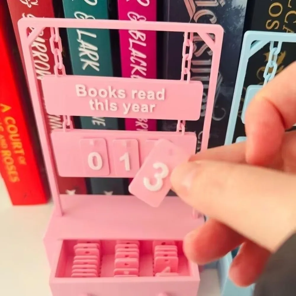 Verschleißfester 3D-Buchzähler, Buchdekor, Manuell Drehbarer Hängender Buchzähler, Gelesene Bücher Dieses Jahr, Nummernanzeige