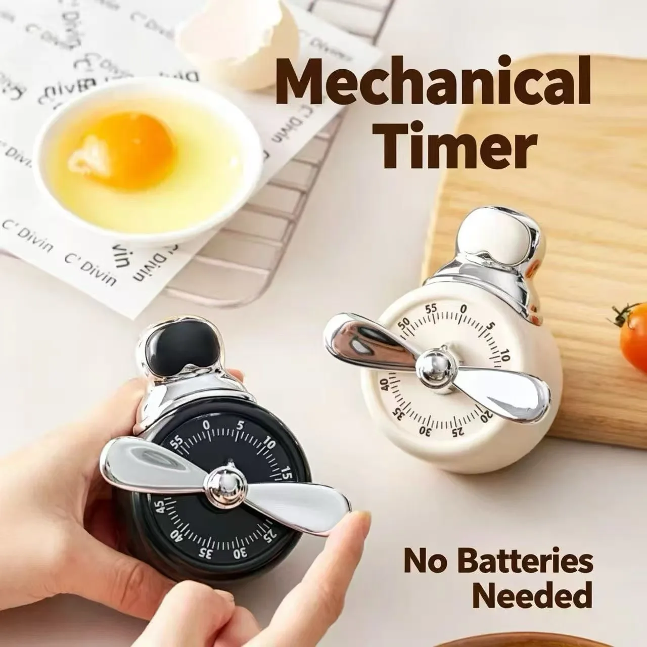 Pilot Magnetic Mechanical Kitchen Timer Home Cooking Baking Countdown Alarm Clock Reminder for Home Use