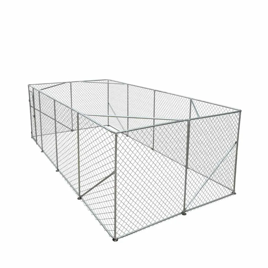 

10' x 20' Outdoor Dog Kennel Playpen Outdoor Dog Runner Pet Exercise House Lockable Gate 6' ChainLink Fence TMGDCP1020