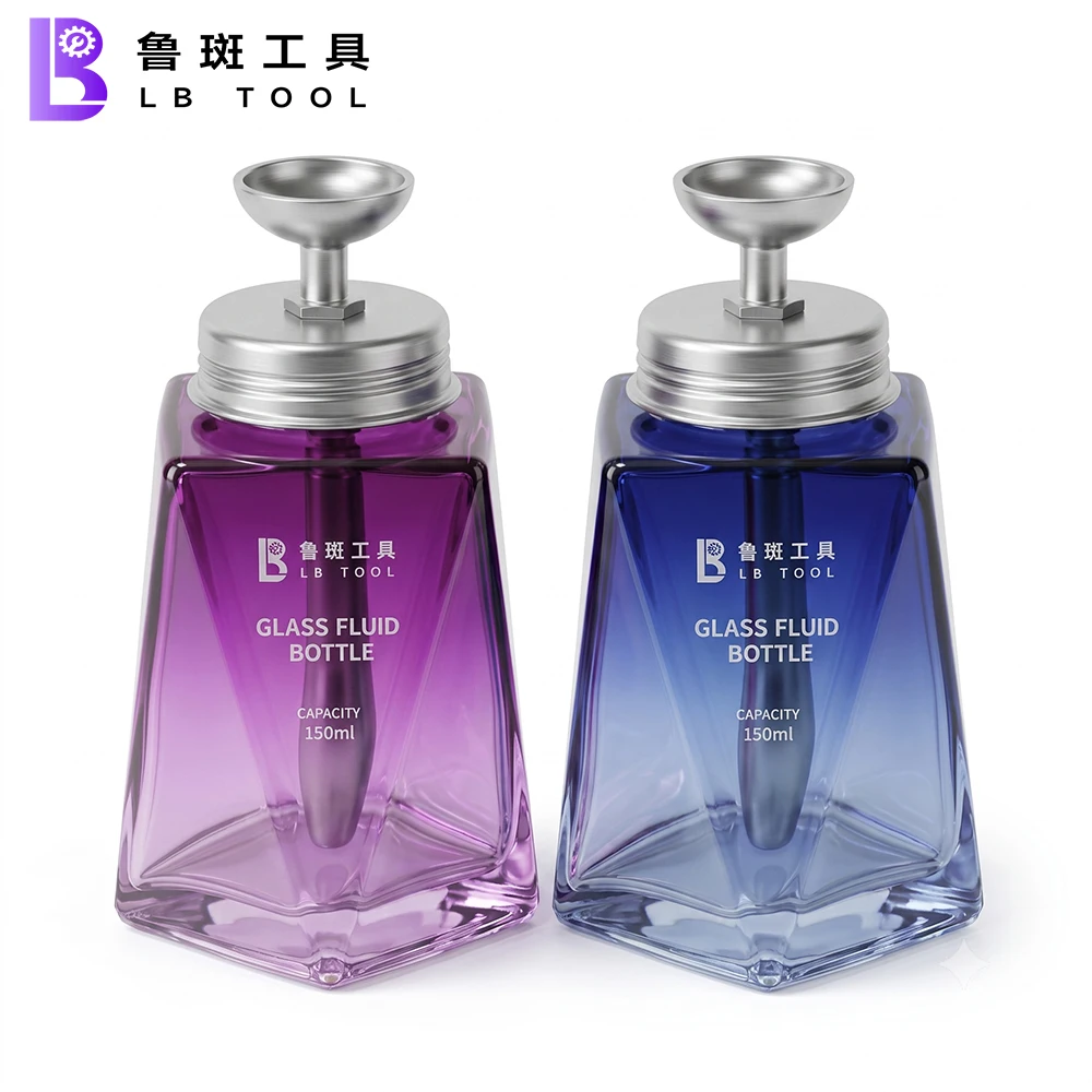 LB TOOL 150ml Glass Alcohol Bottle Push-Type Liquid Dispenser Triple Filtration Leak-Proof For PCB Cleaning Solder Mask