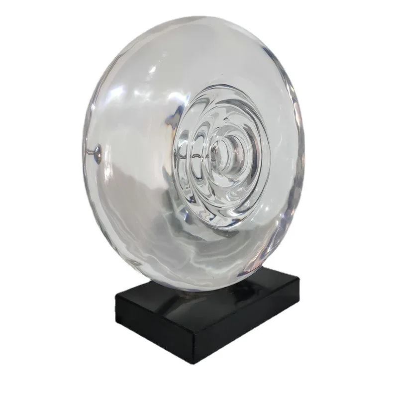 Transparent resin size circle sculpture, living room exhibition hall handicraft ornament resin gift