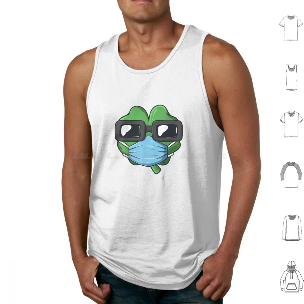 St Pátrícks Dáy Clover In A Mask Boys Girls Kids Gift T Tank Tops Print Cotton Shamrocks Irish People Leprechaun Black