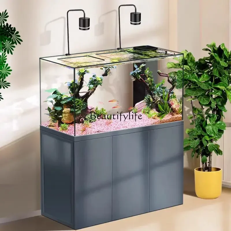 

FG26Integrated tensile fish tank bottom filter water-free right-angle overflow large arowana tank without border