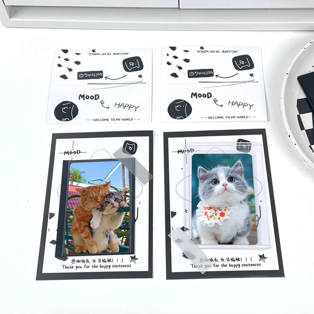 10pcs Letter Card Header Separate Packaging Bag Card Display Sealing Sticker Packaging Set Photo Protector Simple INS