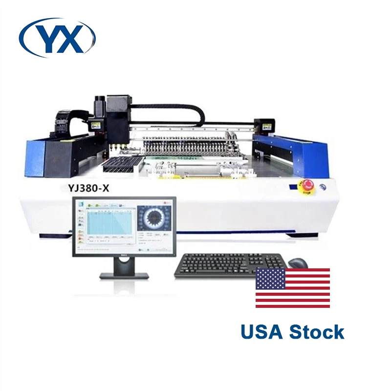 Stock in USA YX SMT380-X With 38 Feeders And 6 Cameras SMT Pick and Place Machine for PCB Assembly