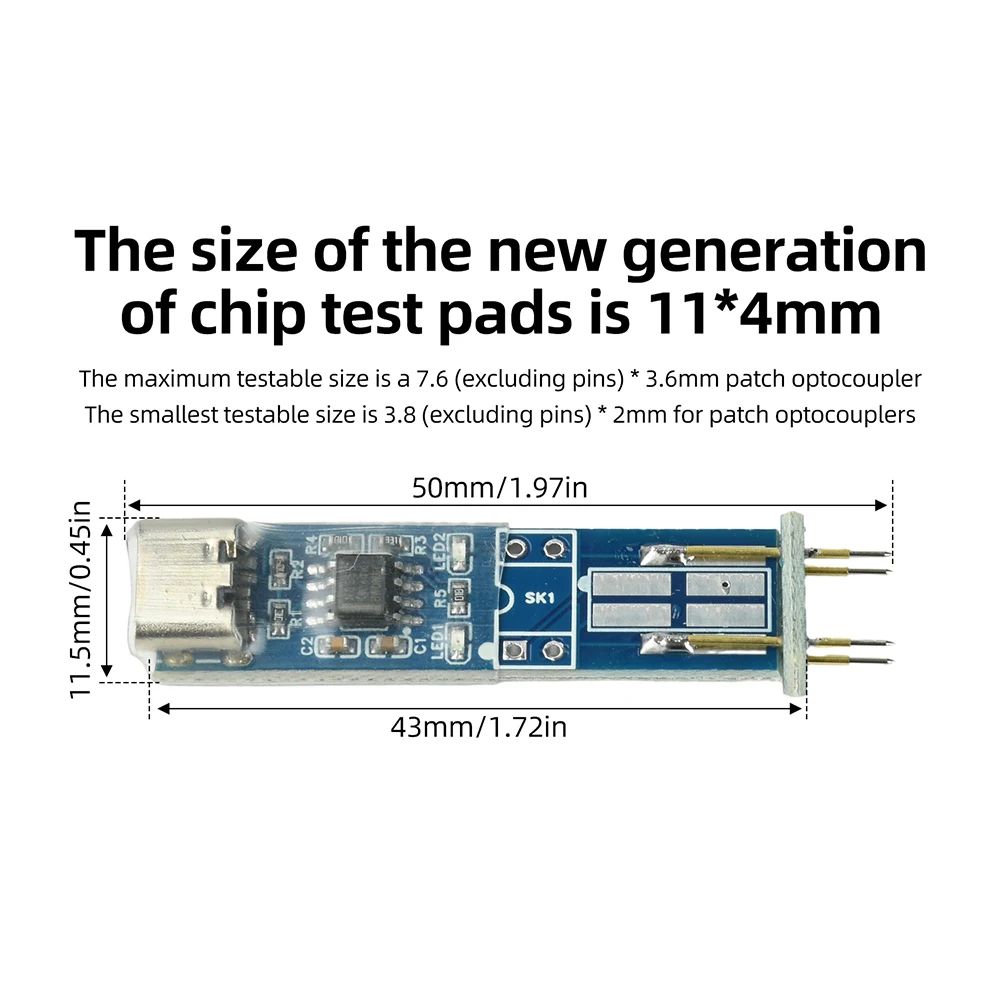 Optocoupler tester online testing tool 4-Pin Optocoupler Test Board for Electronics Repair LED Display Type-C Interface