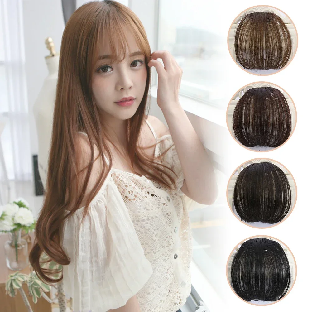 

Fake Air Bangs Synthetic Hair Extension Soft Light Air Hair Bangs Clip On Hair Extension False Straight Hair Bangs Fringe