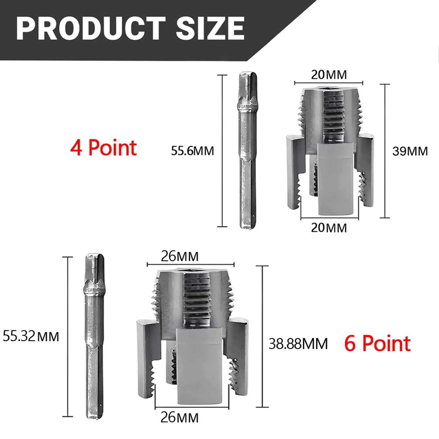 4/6 Points Pipe Threading Tool Hex Shank Mold Integrated Internal & External Pipe Threading Tool For PVC MPP PPR Water Pipes