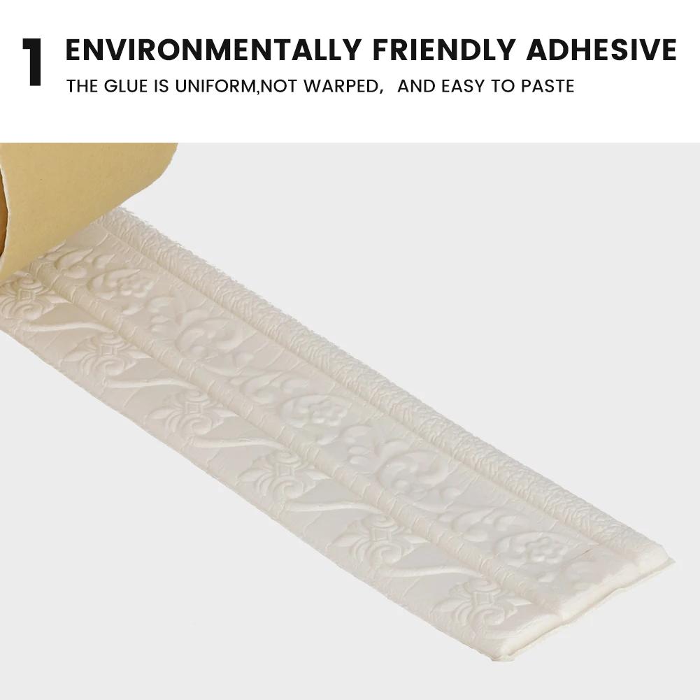 Skirting Baseboard Embossed TV Backdrop Decal Decoration Multifunctional PVC Waist Line Wall Sticker Waterproof