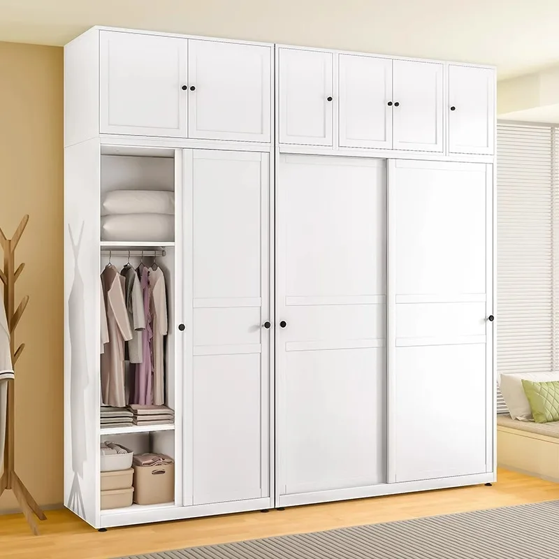 

Wardrobe Home Bedroom Simple Balcony Cabinet Wrought Iron Wardrobe Rental House Metal Large Capacity Storage