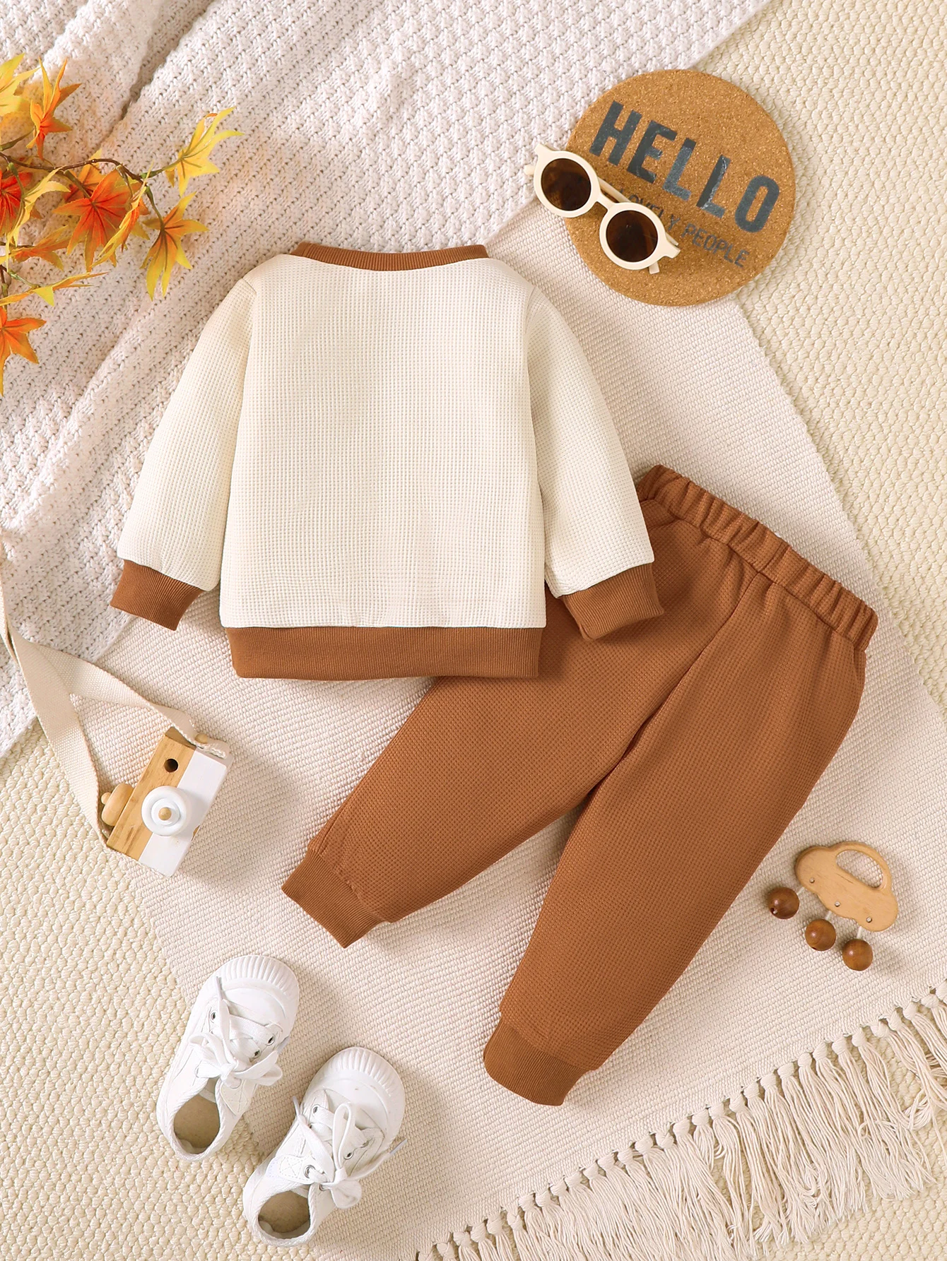 Thanksgiving Boys Long Sleeve Long Pants Set Cartoon Pattern round Neck Top Autumn Winter Casual Wear Baby Boy Outfit