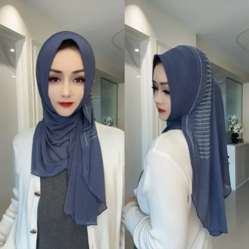 

Muslim Plain Hijab Diamonds Long Shayla Wrap’s