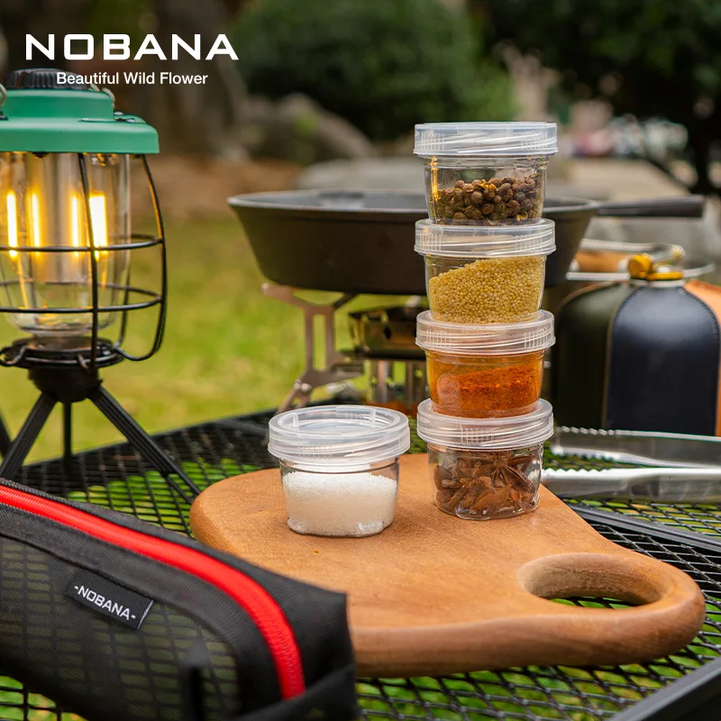 

NOBANA Outdoor Portable Splicing Seasoning Bottle 5pcs Set Travel Camping Picnic Fishing BBQ Spliced ​​Condiment Bottles