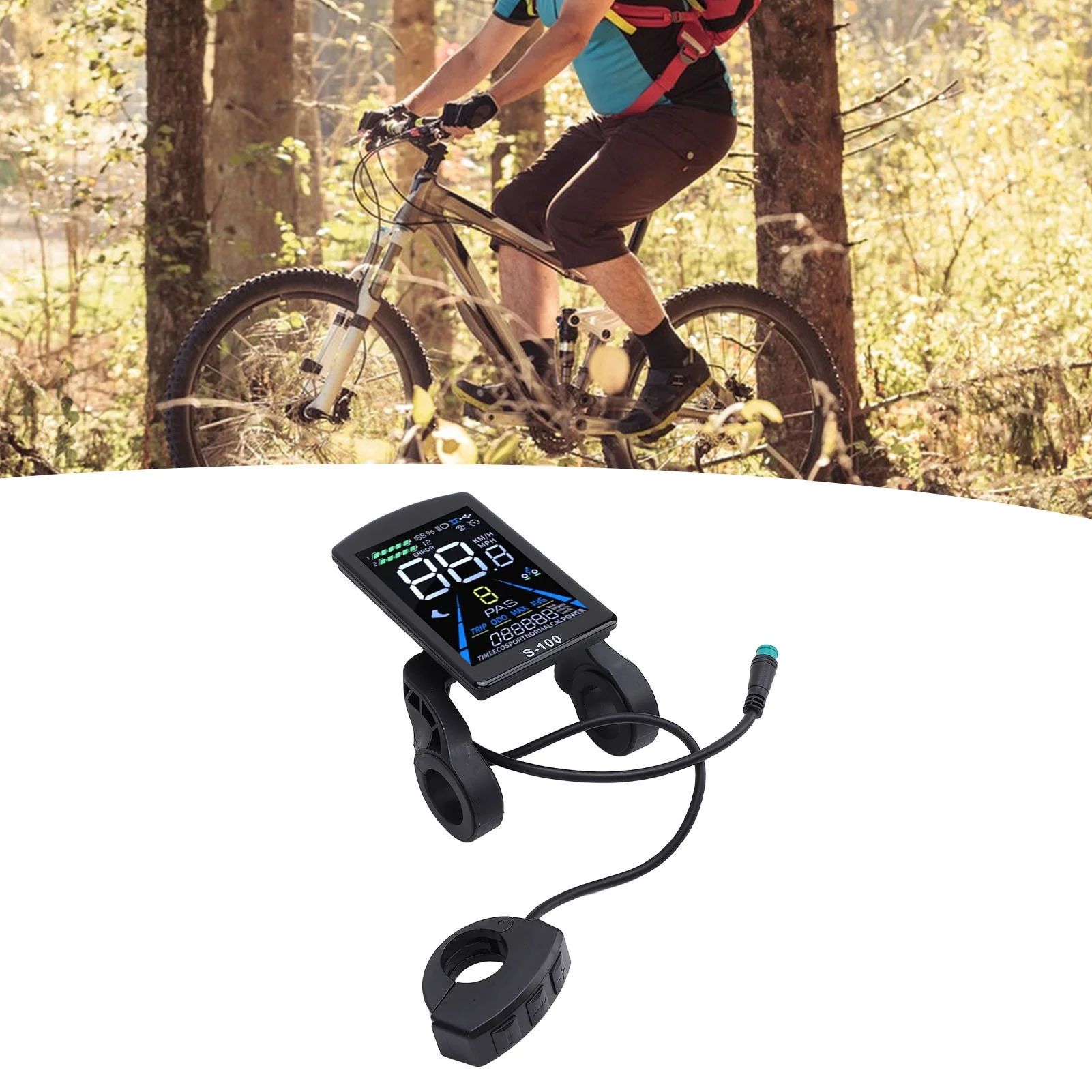 

Electric Bike LCD Display 24V 36V 48V 60V 72V Easy To Install Sturdy Electric Bike Panel Screen for 22.2mm Handlebar