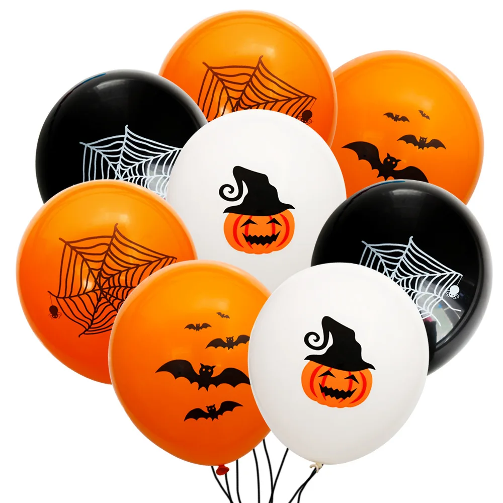 

New 12 Inch Halloween Latex Balloon Bat Pumpkin Spider Web HAPPY HALLOWEEN Party Thanksgiving Day Atmosphere Scene Decoration