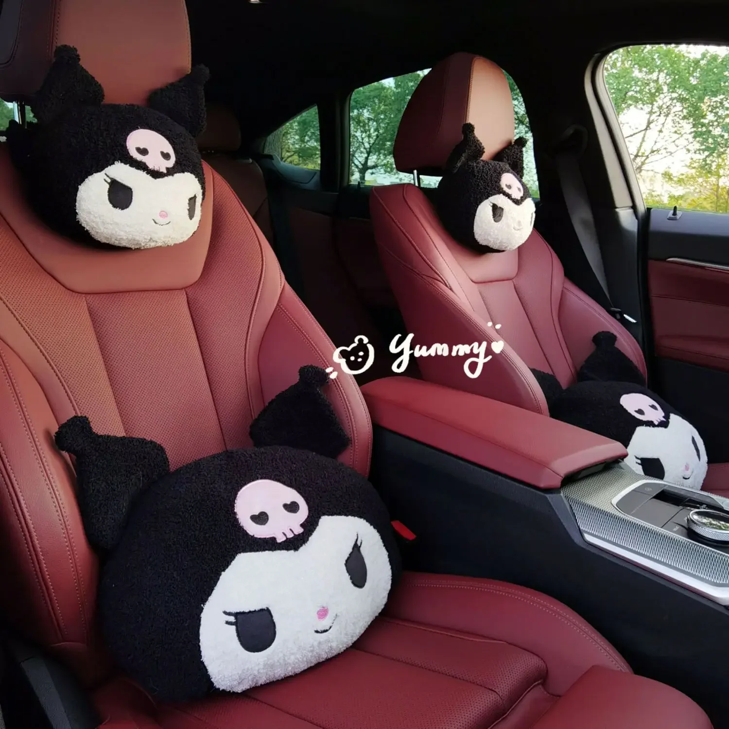 

Sanrio Car Headrest Waist Neck Protector Kawaii Cute Cartoon Kuromi Car Doll Decoration Supplies Cushion Anti Fatigue Gift Toys