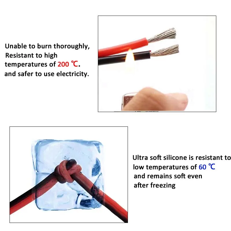 Câble électrique en Silicone à 2 broches, 5m 10m 20m 50m, fil électrique rouge noir 20 22 24 26 AWG, câble d'alimentation Super doux pour onduleur de batterie de moteur