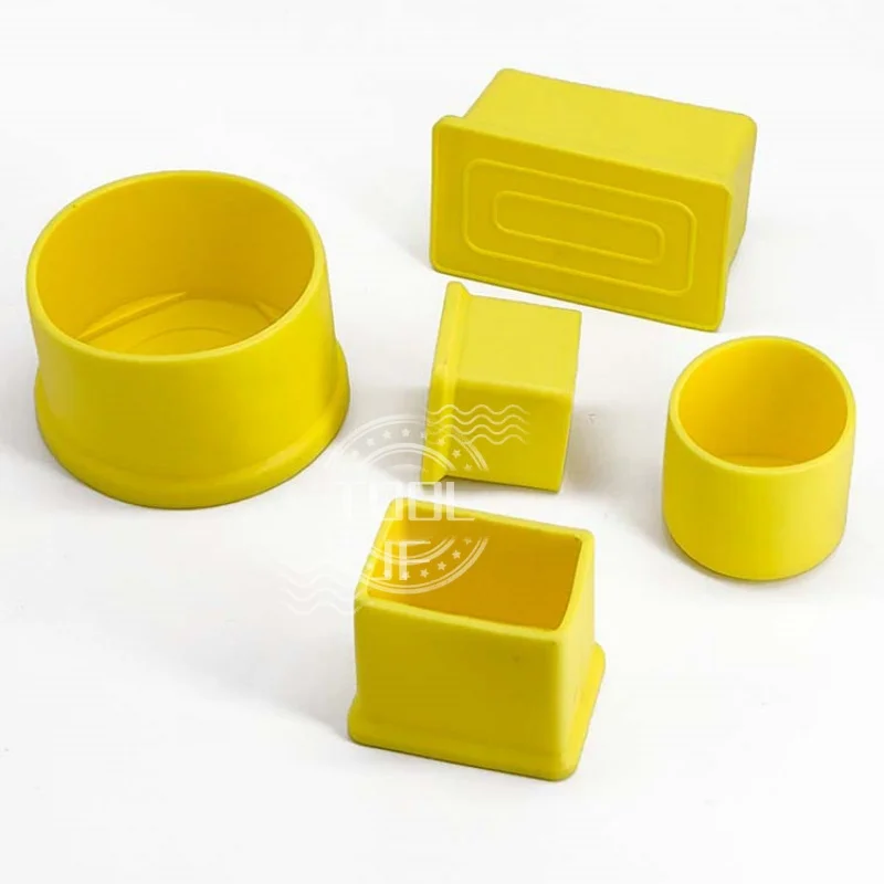 4 قطعة بولي كلوريد الفينيل الأصفر لينة أنبوب مطاط كم غطاء أنبوبي الجدول كرسي القدم عدم الانزلاق وسادة الغطاء الواقي 22-40 مللي متر ل ساقن مربعة/مستديرة #5