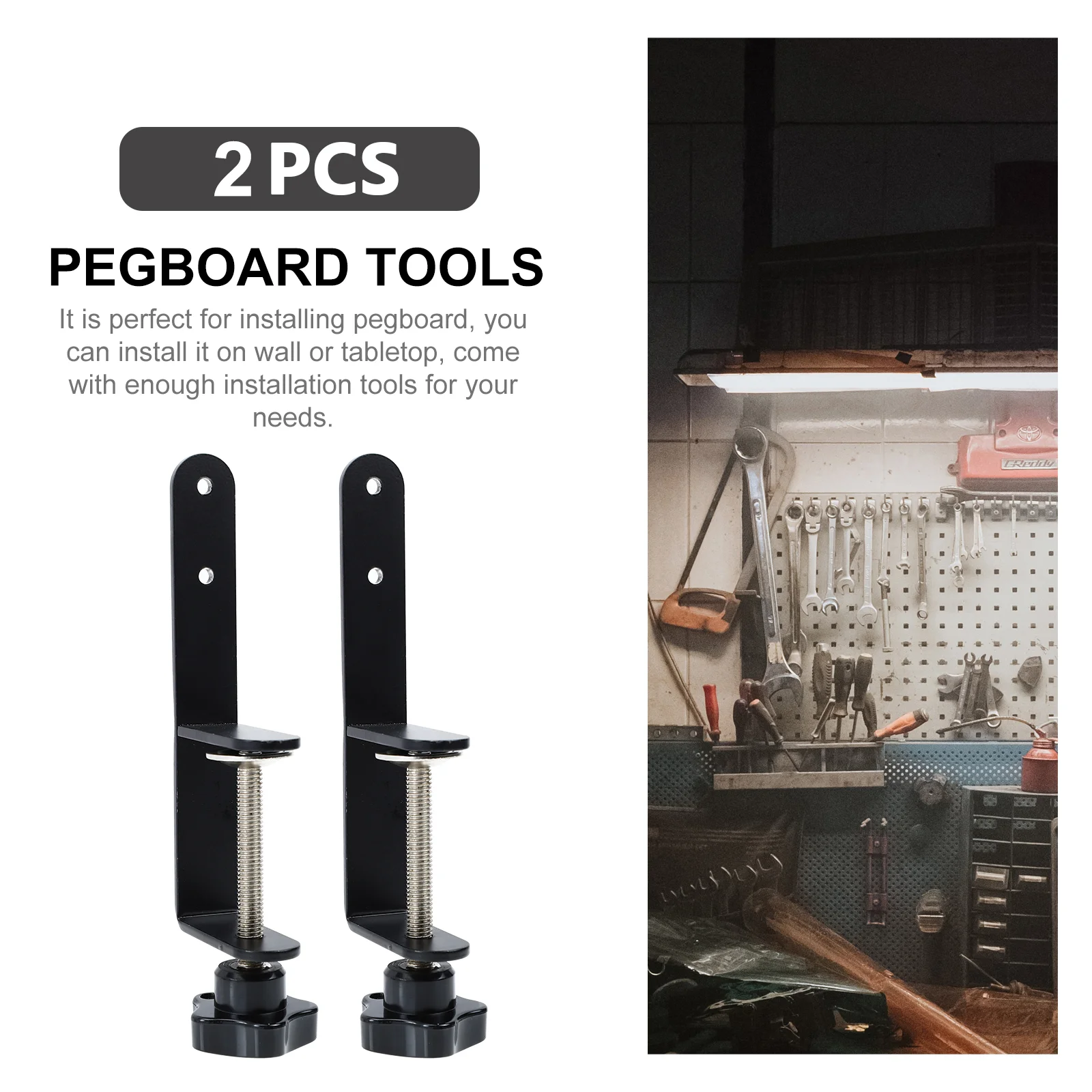 1 set Mounting Clips Pegboard Bracket Hook Installation Tool Metal Smooth Surface Multi Purpose Hooks Home Storage