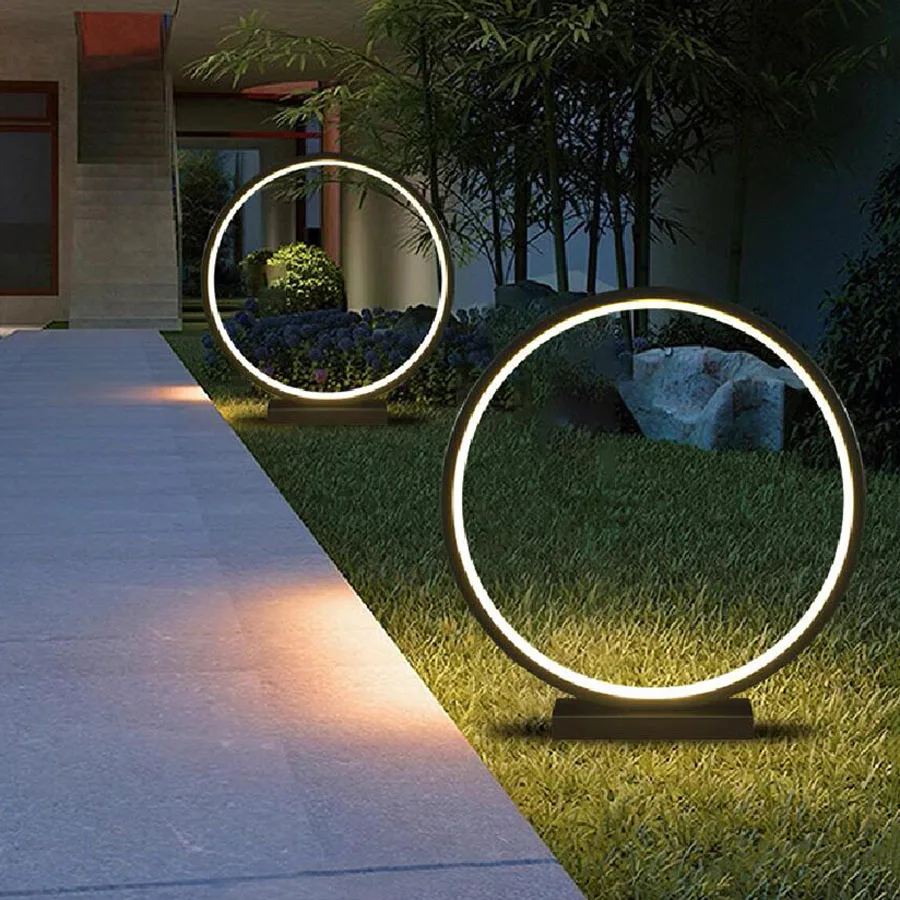 Dia40/60/80CM Outdoor Round Circle LED Lawn Light Garden Landscape Lighting IP54 Waterproof AC85-265V Garden Pathway Light