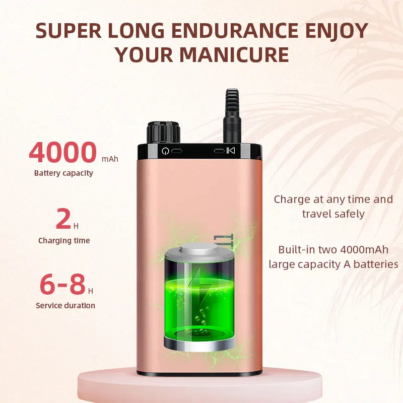 Máquina pulidora eléctrica de uñas para manicura, juego de fresas para pulir Gel, equipo de salón de belleza, 35000RPM