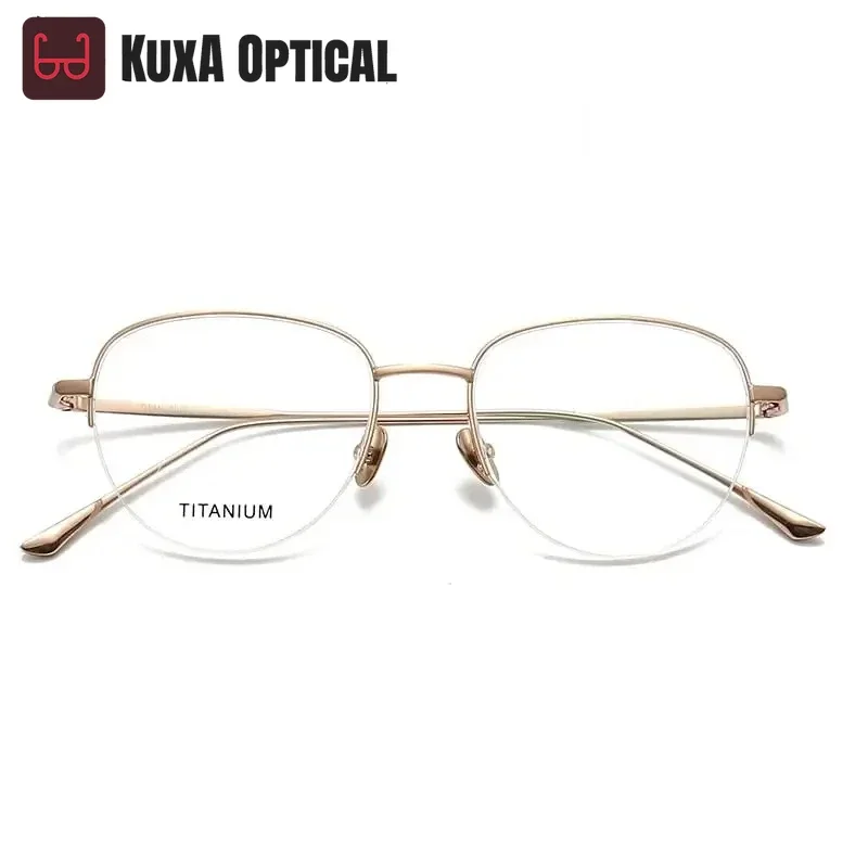 

KUXA Pure Titanium Glasses High Quality Optical Prescription Lenses Frame Men Gafas Women Trend Designer Computer Glasses for