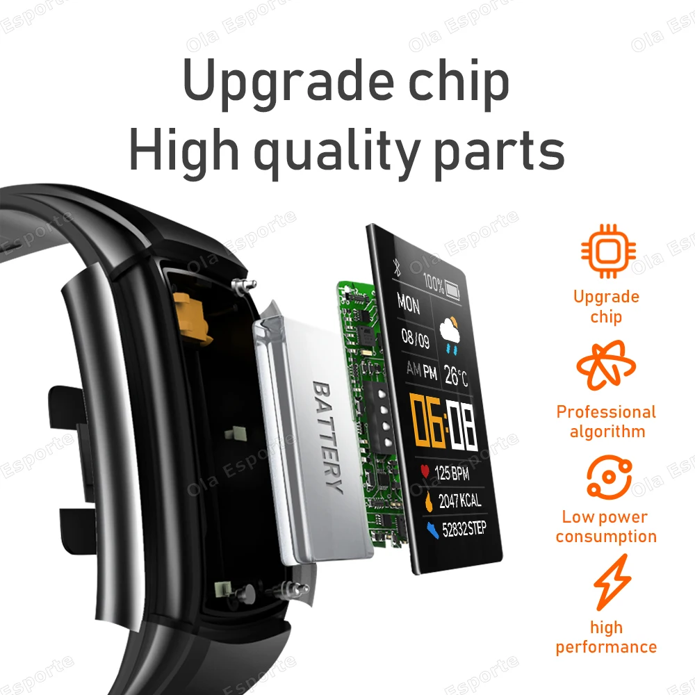 Sport Smart Watch Men Women Heart Rate Health Monitor Fitness Tracking Step Counting Smart Bracelet USB Charging Smart Band HT30