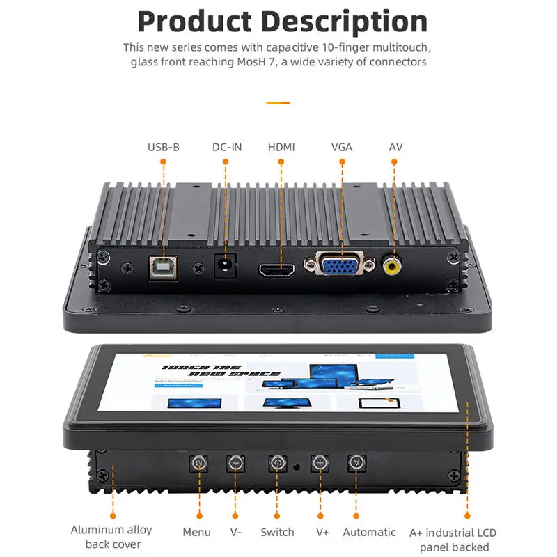21.5 27 32 43 55 Inch Touche Display Interact Monitor Multi Points Capacitive Touch Marine Navigation Display with USB VGA Table