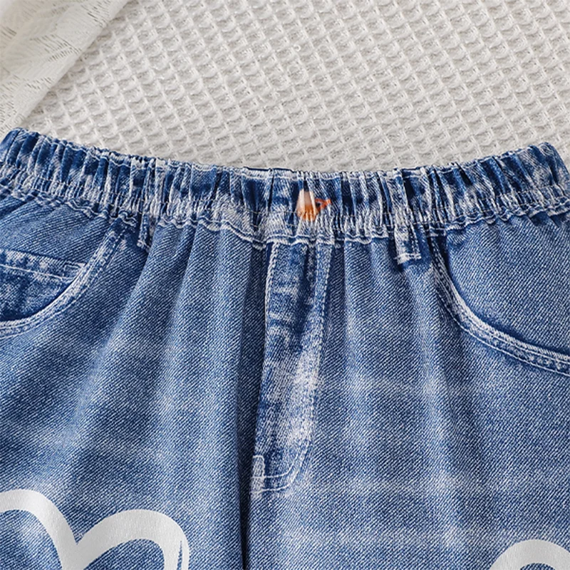 Girls Denim Style Three-Piece Set 3
