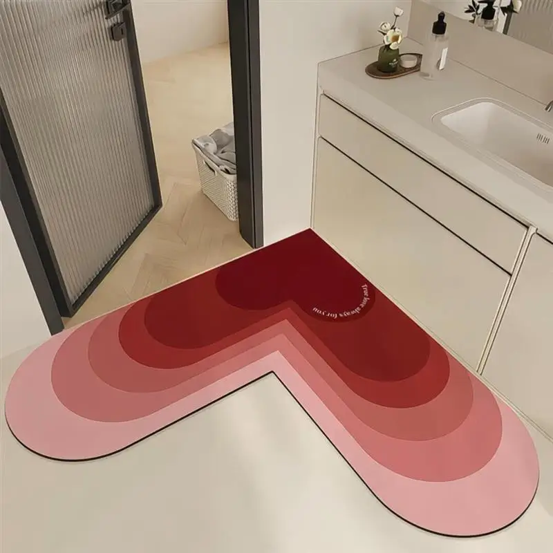 

New Home Love Silicon Dendroid Mat Batoom Absorbent Qui Dry Pad Toilet Anti-Slip Mat Home Use hine Woven Batoom Mat