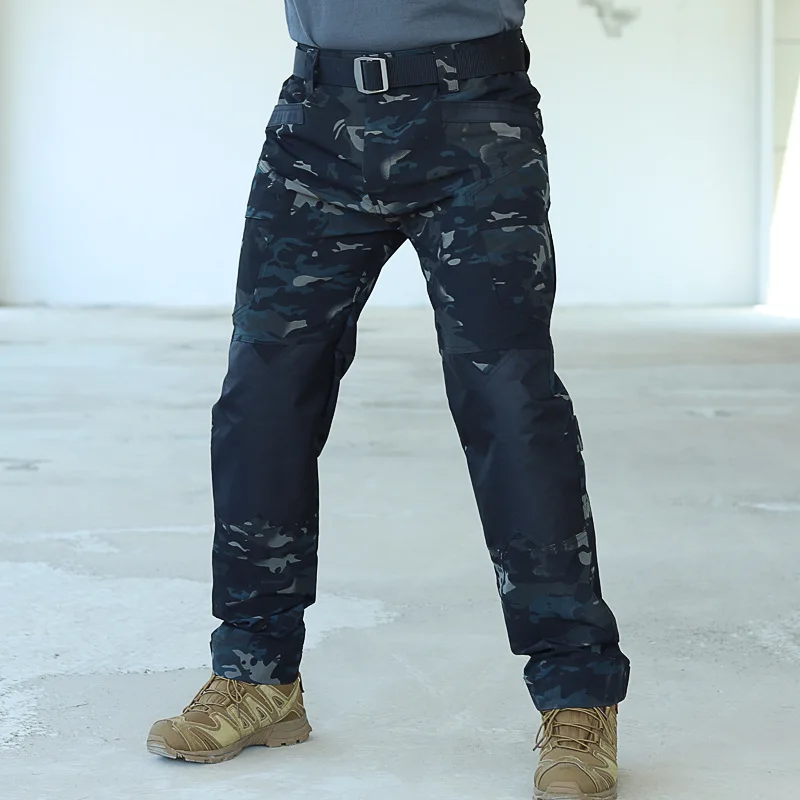 Outdoor-Arbeitshose, taktische Hose für Herren, wasserdichte Trainingshose, Multitaschen-Arbeitskleidung, Frühling/Herbst, strapazierfähige, schmale, elastische Hose – Detail 8
