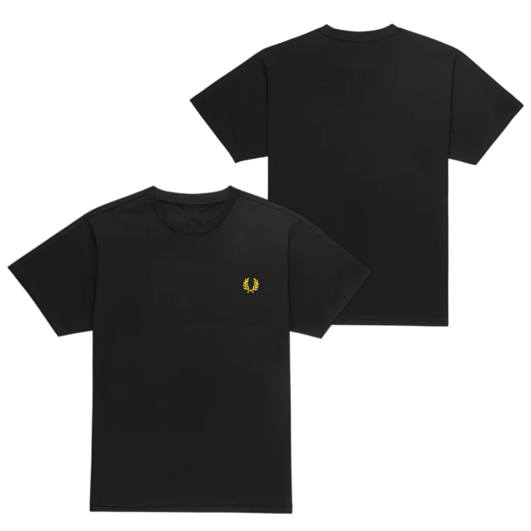 Fred Perry Embroidered Pure Cotton T-shirt for Men FP Summer Collar Solid Color Short Sleeve Business Casual T-shirt Top