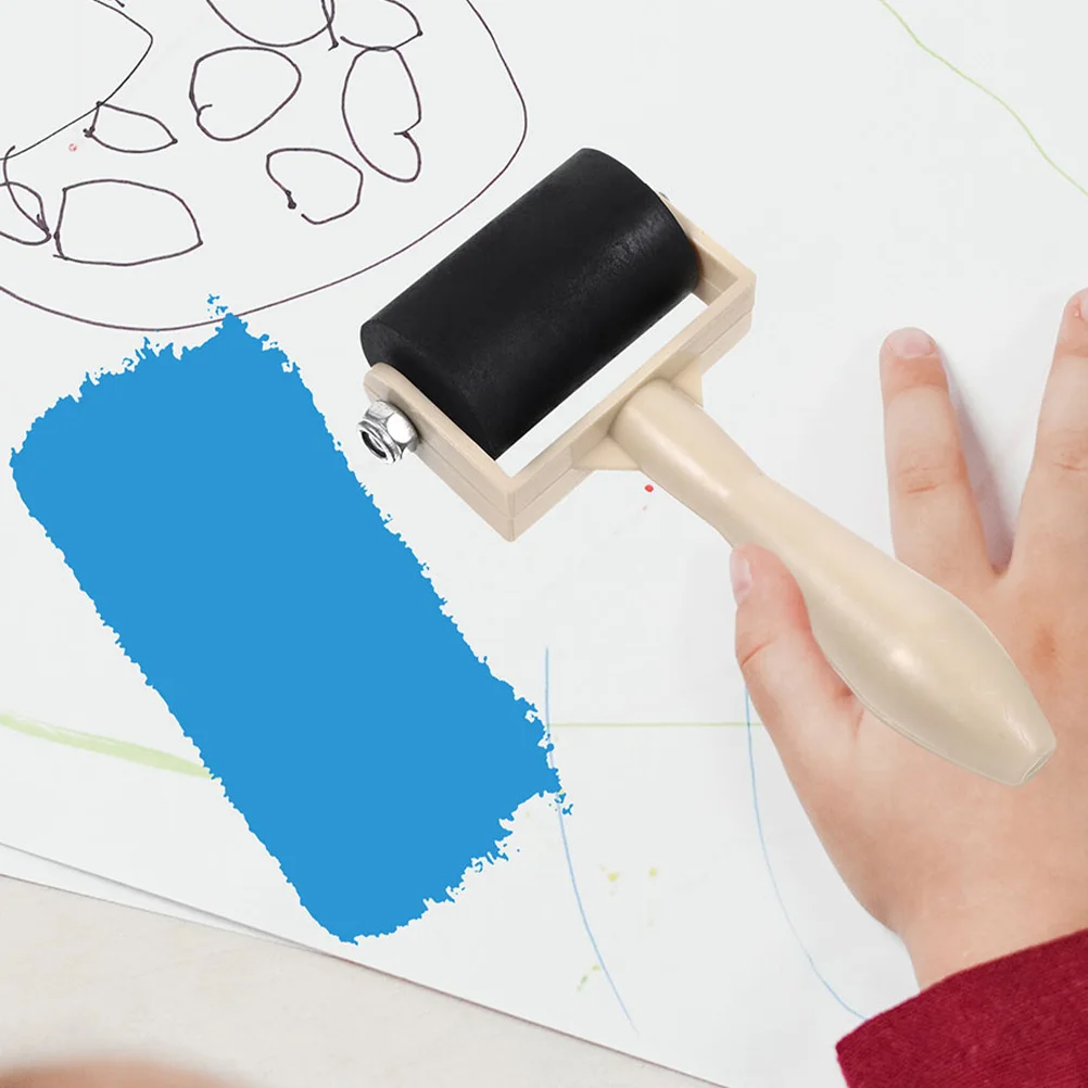 6 rolos de impressão dos pces para a ferramenta de artesanato multifuncional do rolo da pintura da tinta de papel para projetos de arte impressão do bloco resistente