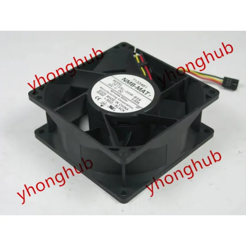 NMB-MAT 3615RL-05W-B59 EQ2 DC 24V 0.93A 3-wire 90x90x38mm Server Cooling Fan