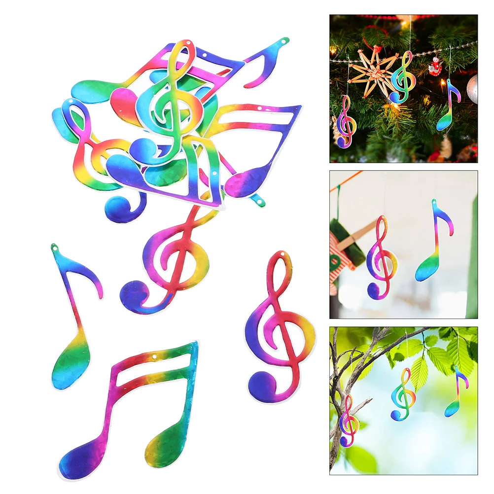 Musical Note Pendant Christmas Decorations Ornaments Rainbow Plastic Tree Holiday Party Home