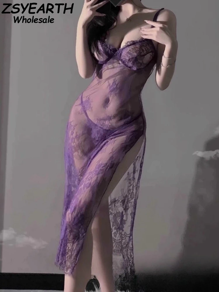 

Erotic Lace Embroidery Transparent Lingerie Super Hot Sheer Lace Bra Floral Lace Lingerie Naughty Sissy Onlyfans Sexy Outfit