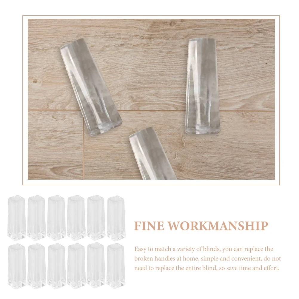 12 قطعة مقابض أعمى واضح الميل قضيب مقابض البلاستيك إمالة قضيب نصائح استبدال لستائر البندقية سهلة التركيب لا أدوات